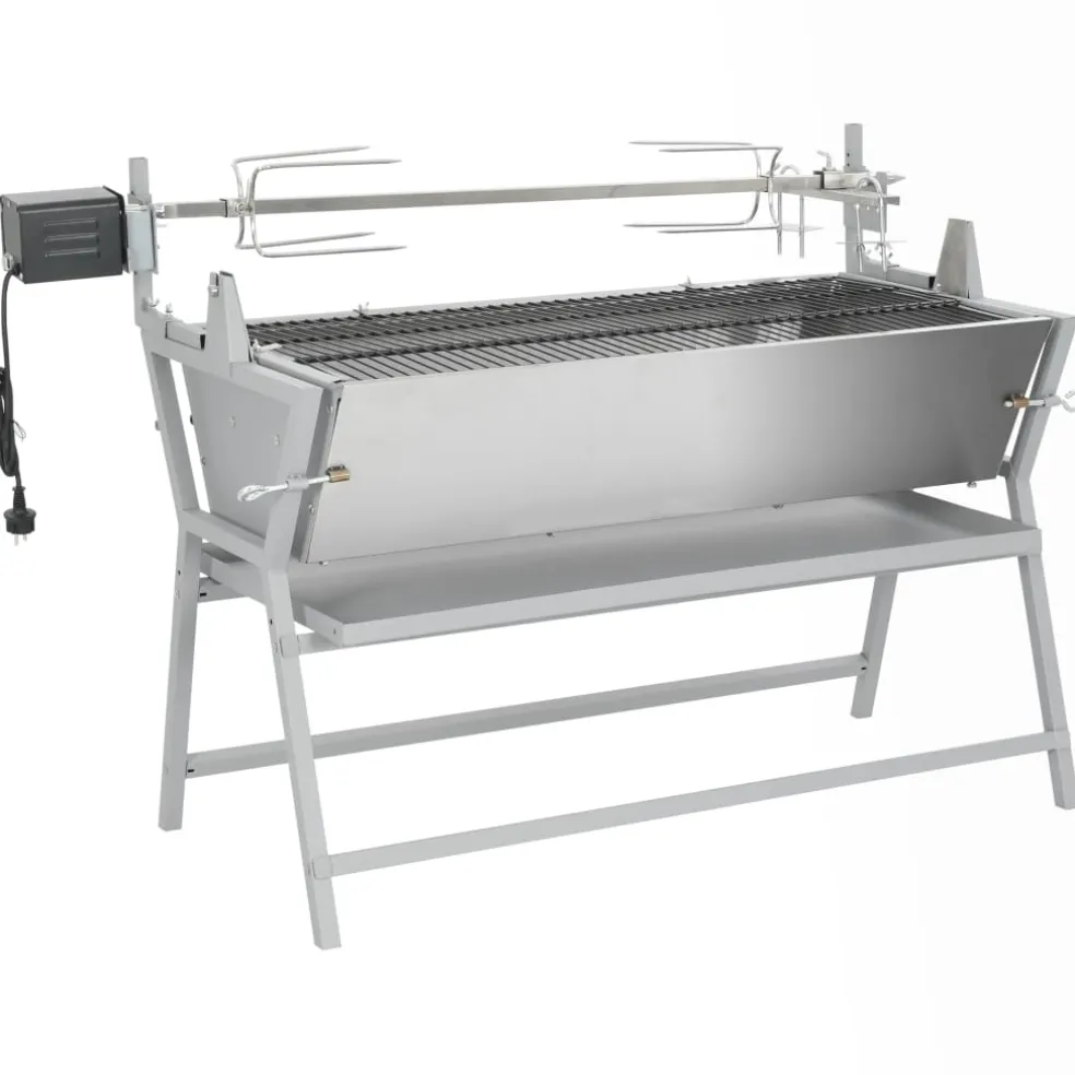 vidaXL Draaispit barbecue ijzer en roestvrij staal