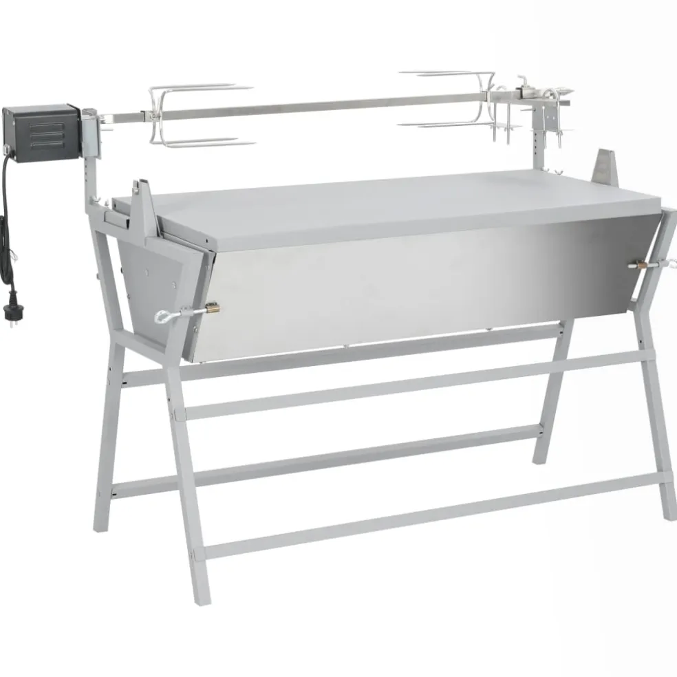vidaXL Draaispit barbecue ijzer en roestvrij staal