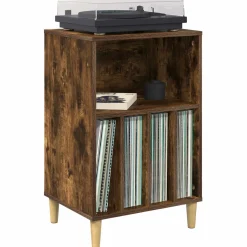vidaXL Draaitafelstand Gerookt eiken 47 x 39,5 x 74,5 cm Bewerkt hout
