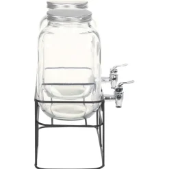 vidaXL Drankdispensers 2 st met standaard 2 x 4 L glas