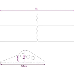 vidaXL Drempelprofiel voor garagedeur 112 x 20 mm 1 m EPDM-rubber