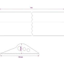 vidaXL Drempelprofiel voor garagedeur Zwart 75 x 12 mm 1 m EPDM-rubber