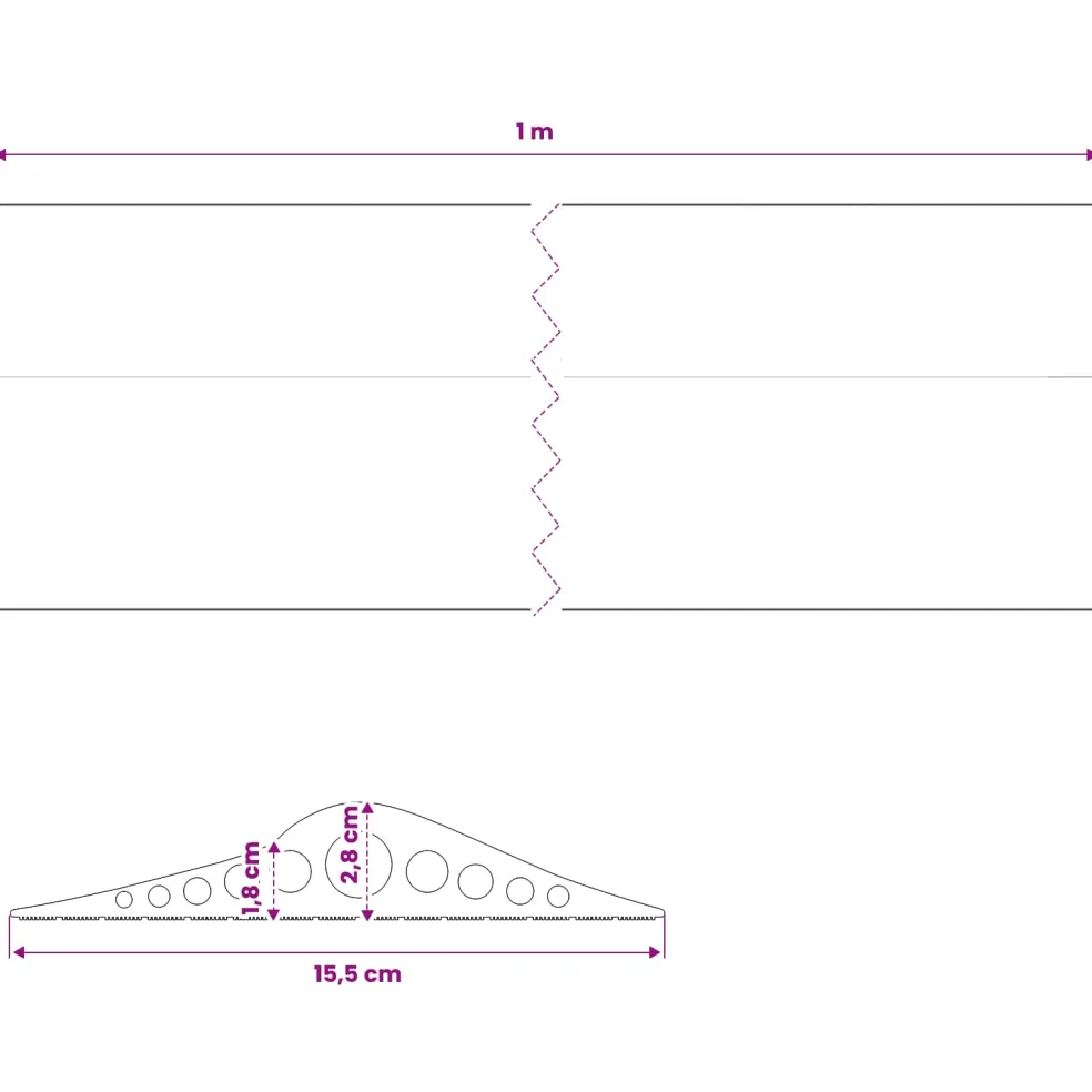 vidaXL Drempelprofiel voor garagedeur 155 x 28 mm 1 m EPDM-rubber
