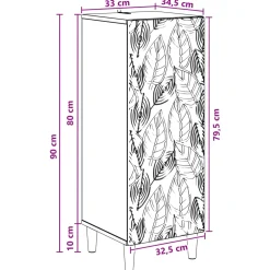 vidaXL Dressoir Artisanaal eiken 33 x 34,5 x 90 cm Bewerkt hout