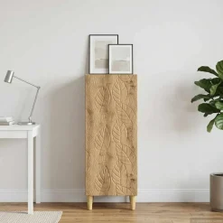 vidaXL Dressoir Artisanaal eiken 33 x 34,5 x 90 cm Bewerkt hout