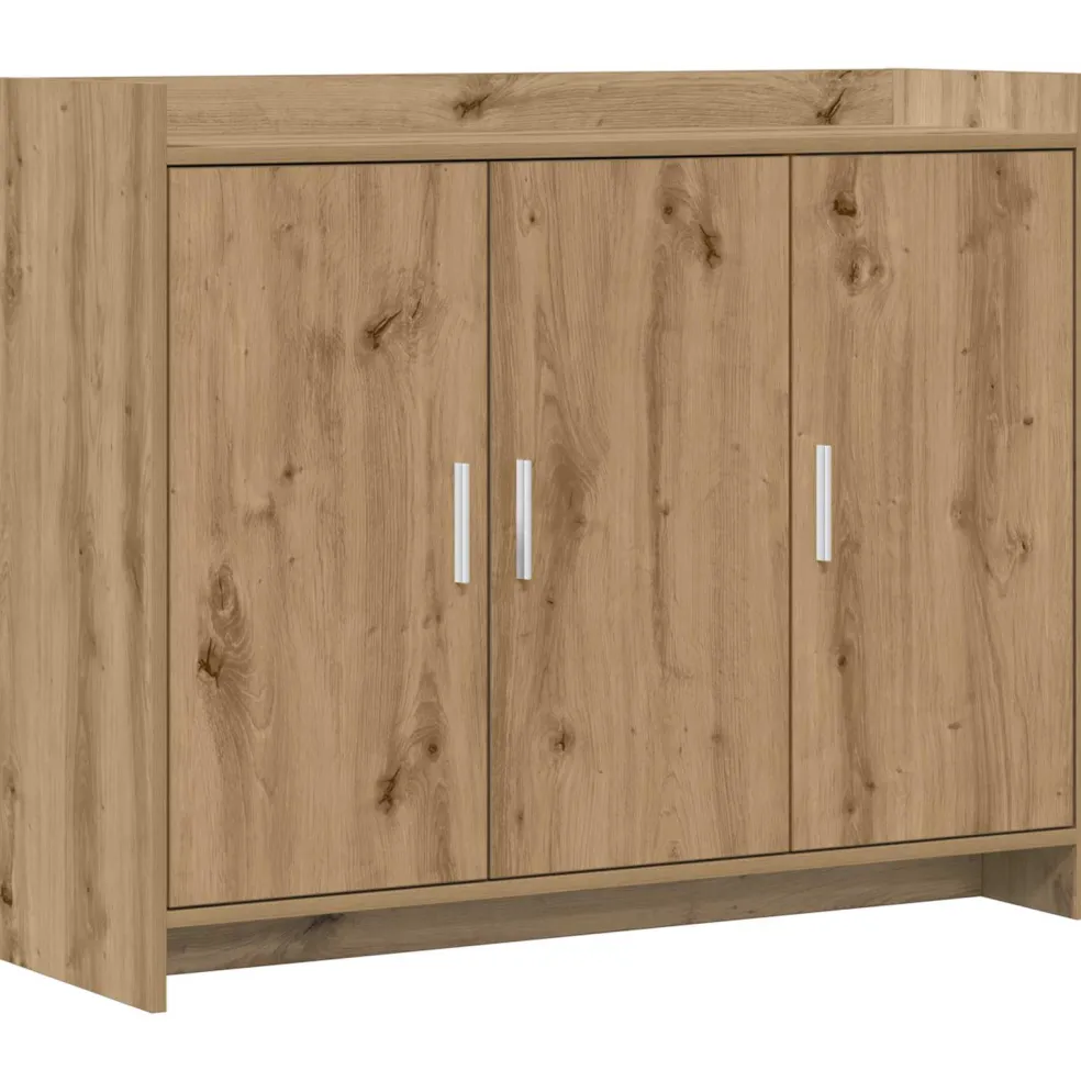 vidaXL Dressoir Artisanaal eiken 98,5 x 33 x 80 cm Bewerkt hout