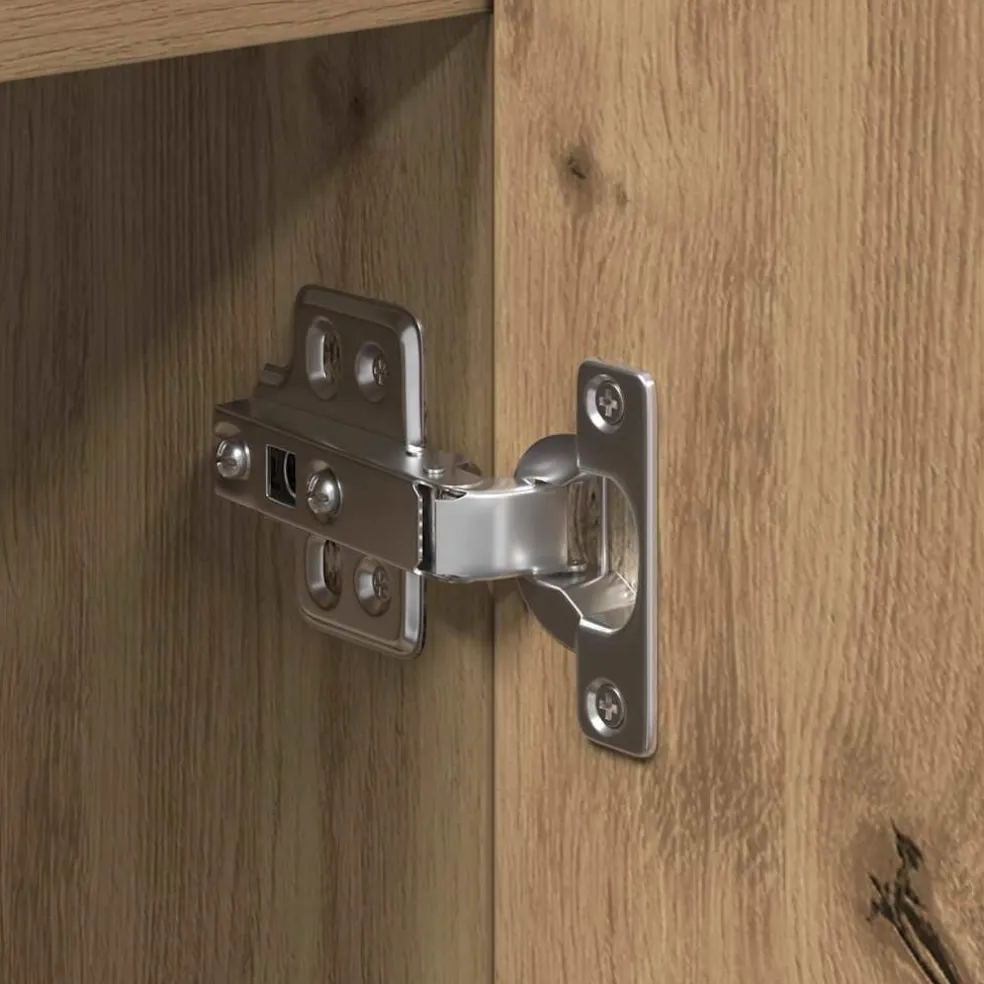 vidaXL Dressoir Artisan Eiken 90 x 34 x 80 cm Bewerkt hout