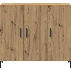 vidaXL Dressoir Artisan Eiken 90 x 34 x 80 cm Bewerkt hout