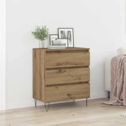vidaXL Dressoir Artisan Eiken 60 x 35 x 70 cm Bewerkt hout