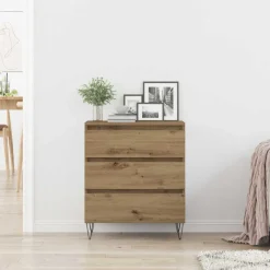 vidaXL Dressoir Artisan Eiken 60 x 35 x 70 cm Bewerkt hout