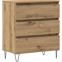 vidaXL Dressoir Artisan Eiken 60 x 35 x 70 cm Bewerkt hout
