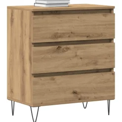 vidaXL Dressoir Artisan Eiken 60 x 35 x 70 cm Bewerkt hout