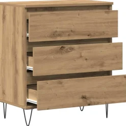 vidaXL Dressoir Artisan Eiken 60 x 35 x 70 cm Bewerkt hout
