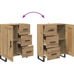 vidaXL Dressoir Artisan Eiken 69,5 x 34 x 90 cm