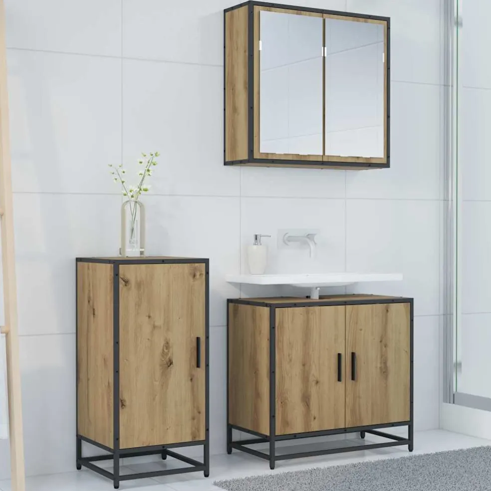 vidaXL Dressoir Artisan Eiken 35,5 x 35 x 76 cm