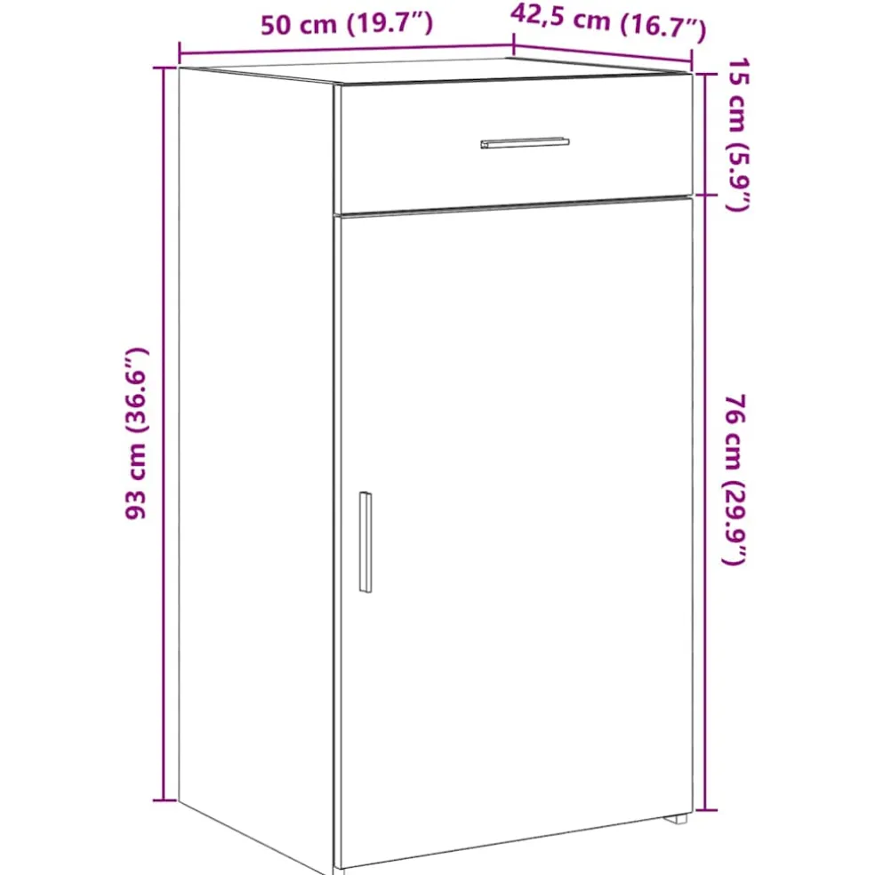 vidaXL Dressoir Artisan Eiken 50 x 42,5 x 93 cm