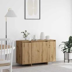 vidaXL Dressoir Artisan Eiken 120 x 41 x 75 cm Bewerkt hout