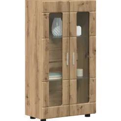 vidaXL Dressoir FLORIN 55,5 x 29 x 100 cm Artisan Eiken Bewerkt hout
