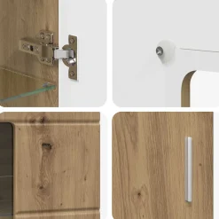 vidaXL Dressoir FLORIN 55,5 x 29 x 100 cm Artisan Eiken Bewerkt hout