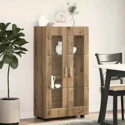 vidaXL Dressoir FLORIN 55,5 x 29 x 100 cm Artisan Eiken Bewerkt hout