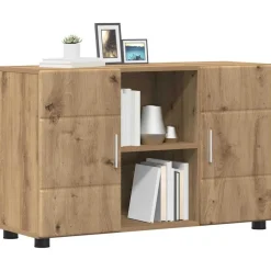 vidaXL Dressoir FLORIN 88,5 x 30,5 x 55,5 cm Artisan Eiken