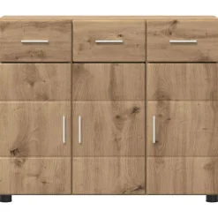 vidaXL Dressoir FLORIN 88,5 x 30,5 x 73 cm Artisan Eiken Bewerkt hout