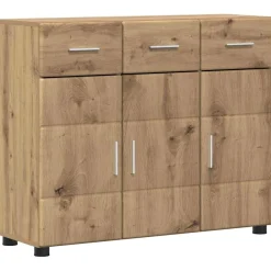 vidaXL Dressoir FLORIN 88,5 x 30,5 x 73 cm Artisan Eiken Bewerkt hout