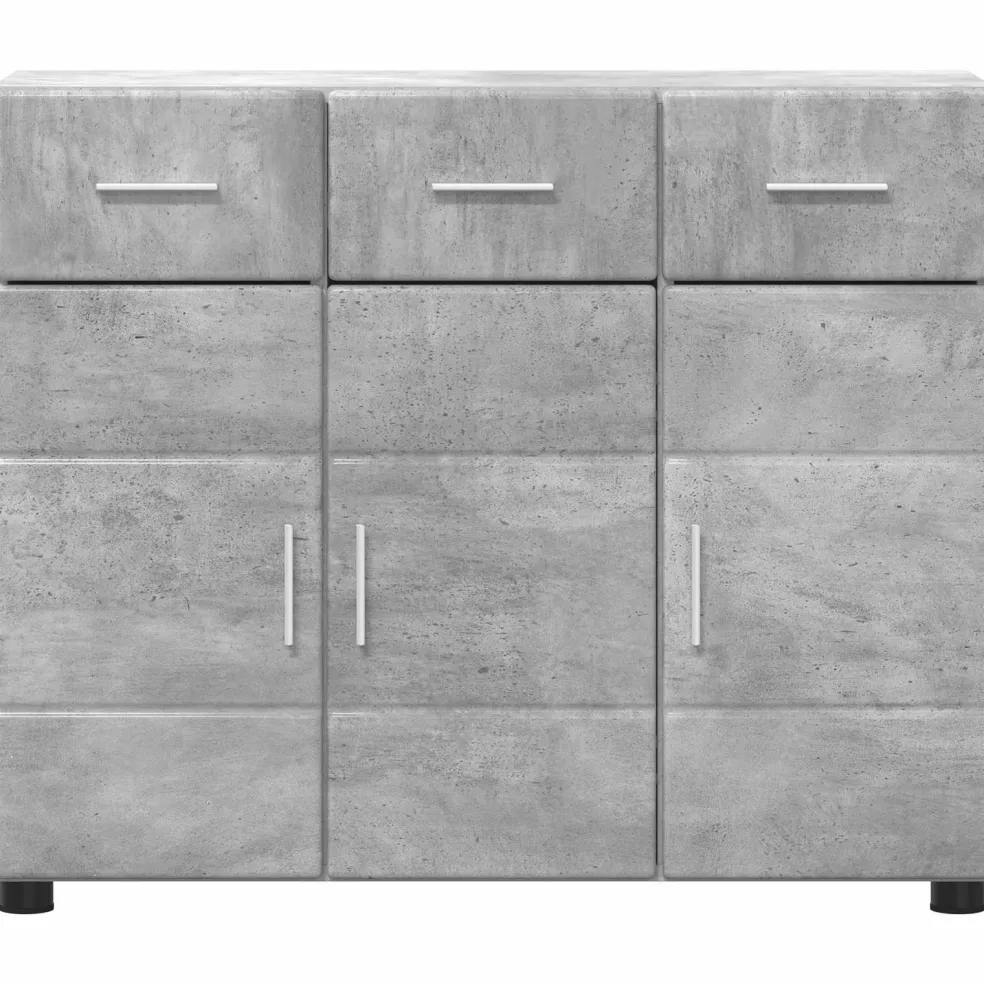 vidaXL Dressoir FLORIN 88,5 x 30,5 x 73 cm Beton Grijs Bewerkt hout