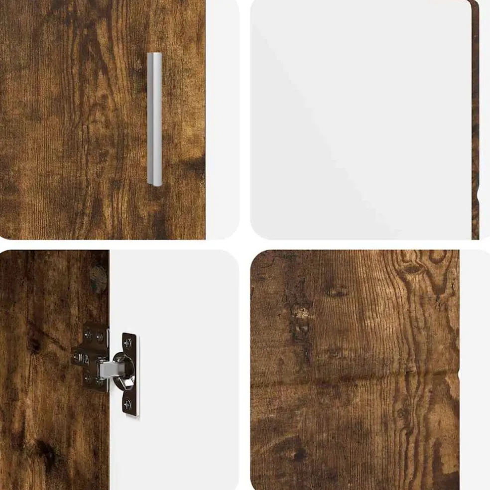 vidaXL Dressoir FLORIN 88,5 x 30,5 x 55,5 cm Gerookt eiken