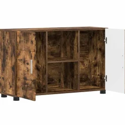 vidaXL Dressoir FLORIN 88,5 x 30,5 x 55,5 cm Gerookt eiken