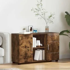 vidaXL Dressoir FLORIN 88,5 x 30,5 x 55,5 cm Gerookt eiken