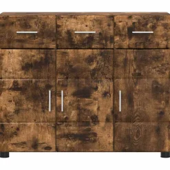 vidaXL Dressoir FLORIN 88,5 x 30,5 x 73 cm Gerookt eiken Bewerkt hout