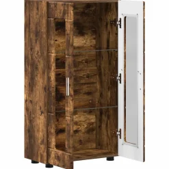 vidaXL Dressoir FLORIN 55,5 x 29 x 100 cm Gerookt eiken Bewerkt hout
