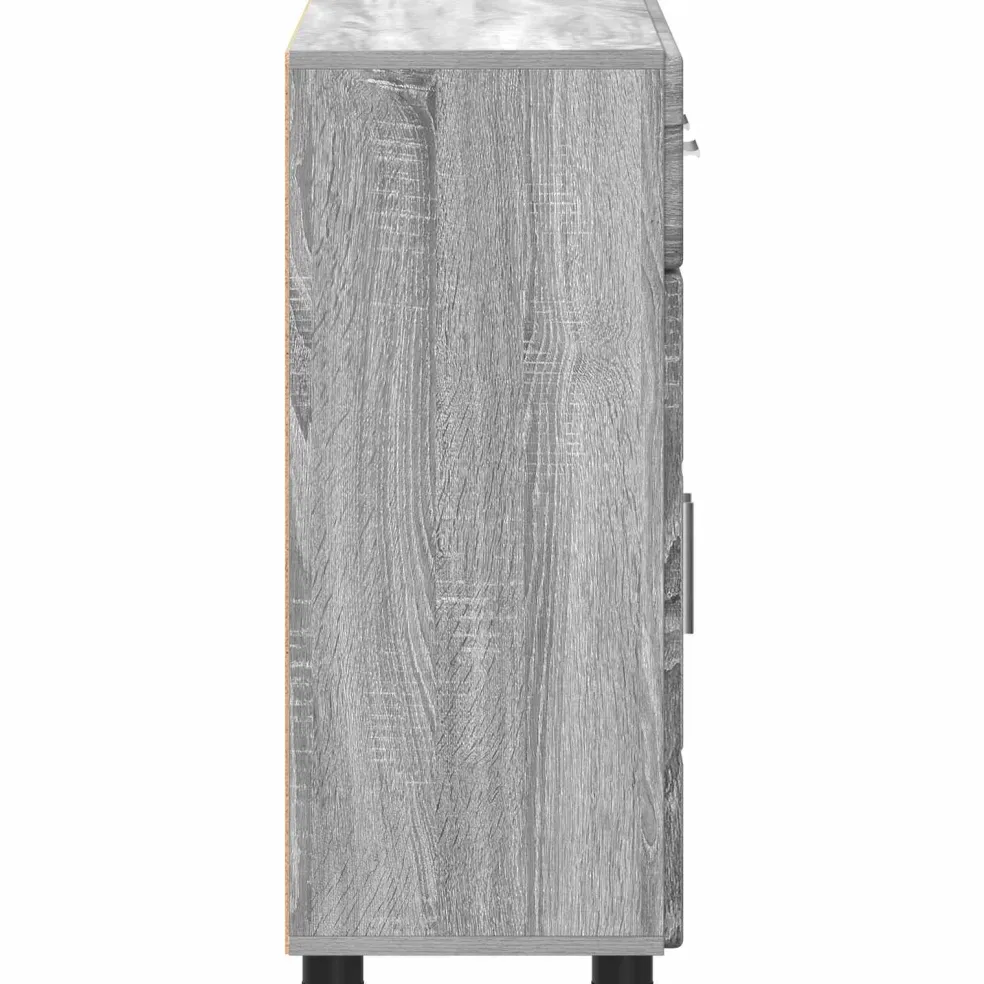 vidaXL Dressoir FLORIN 88,5 x 30,5 x 73 cm Grijs Sonoma Bewerkt hout