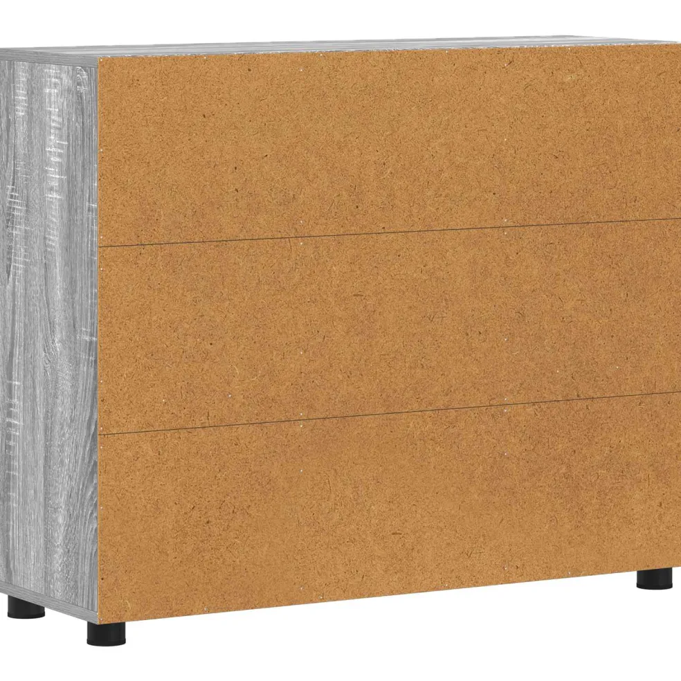vidaXL Dressoir FLORIN 88,5 x 30,5 x 73 cm Grijs Sonoma Bewerkt hout