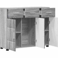 vidaXL Dressoir FLORIN 88,5 x 30,5 x 73 cm Grijs Sonoma Bewerkt hout