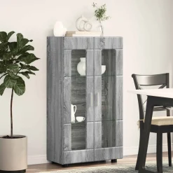 vidaXL Dressoir FLORIN 55,5 x 29 x 100 cm Grijs Sonoma Bewerkt hout