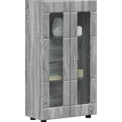 vidaXL Dressoir FLORIN 55,5 x 29 x 100 cm Grijs Sonoma Bewerkt hout