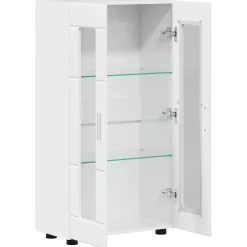 vidaXL Dressoir FLORIN 55,5 x 29 x 100 cm Hoogglans wit Bewerkt hout