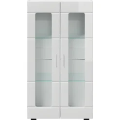 vidaXL Dressoir FLORIN 55,5 x 29 x 100 cm Hoogglans wit Bewerkt hout