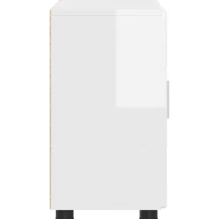 vidaXL Dressoir FLORIN 88,5 x 30,5 x 55,5 cm Hoogglans wit