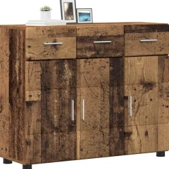 vidaXL Dressoir FLORIN 88,5 x 30,5 x 73 cm Oudhout Bewerkt hout