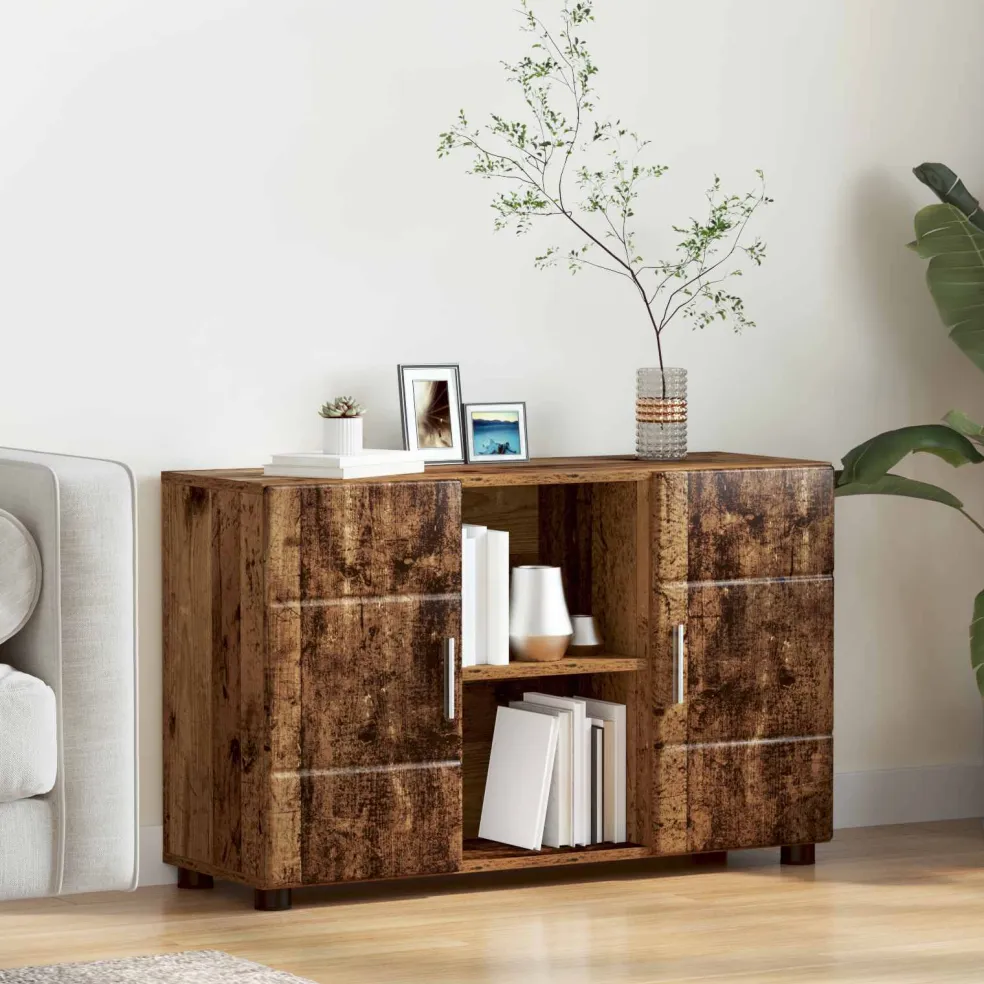 vidaXL Dressoir FLORIN 88,5 x 30,5 x 55,5 cm Oudhout Bewerkt hout