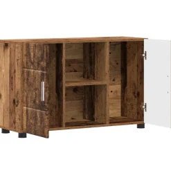 vidaXL Dressoir FLORIN 88,5 x 30,5 x 55,5 cm Oudhout Bewerkt hout