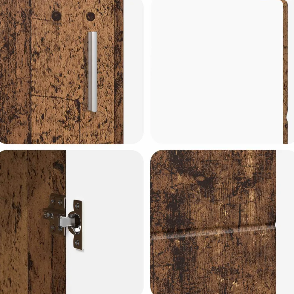 vidaXL Dressoir FLORIN 88,5 x 30,5 x 55,5 cm Oudhout Bewerkt hout