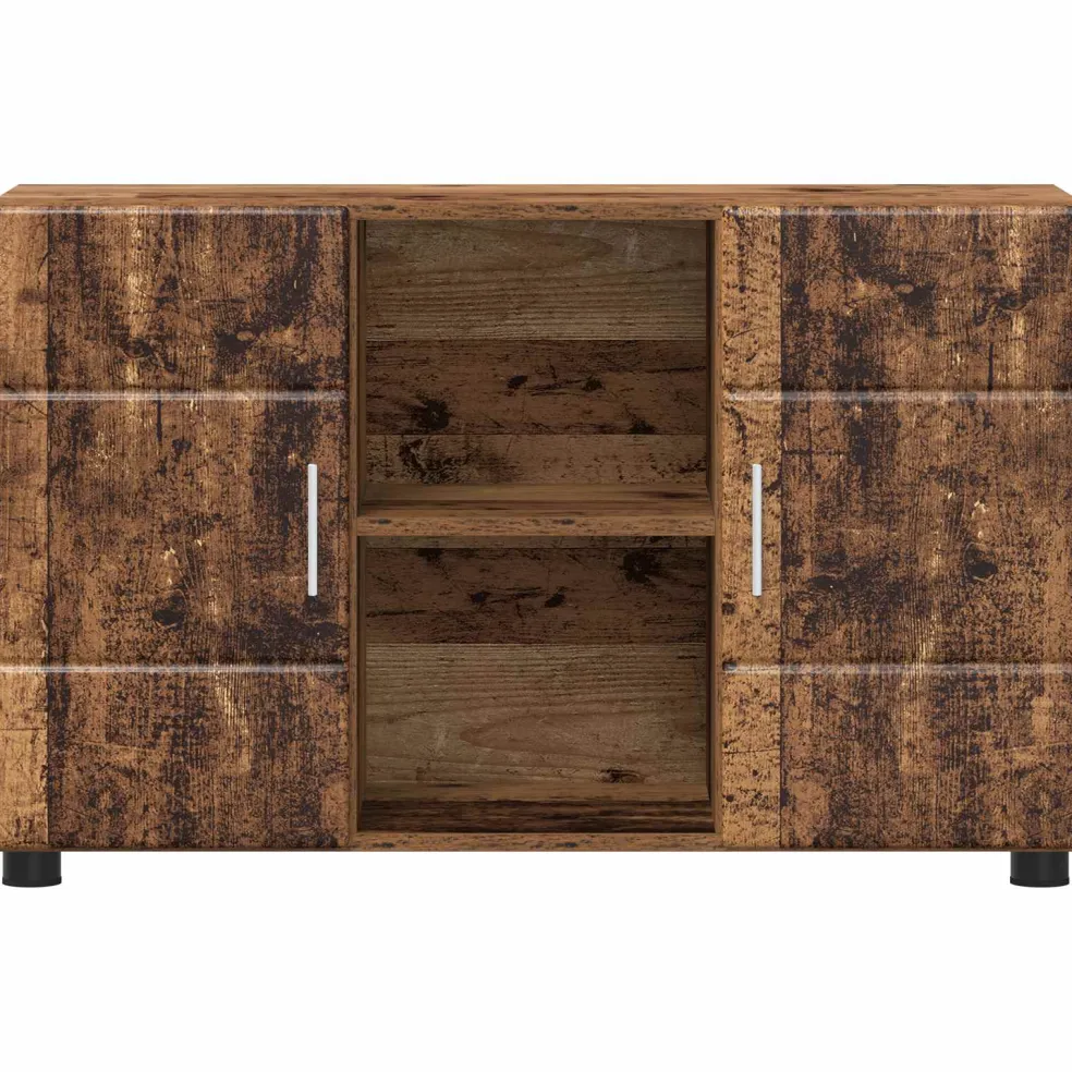 vidaXL Dressoir FLORIN 88,5 x 30,5 x 55,5 cm Oudhout Bewerkt hout