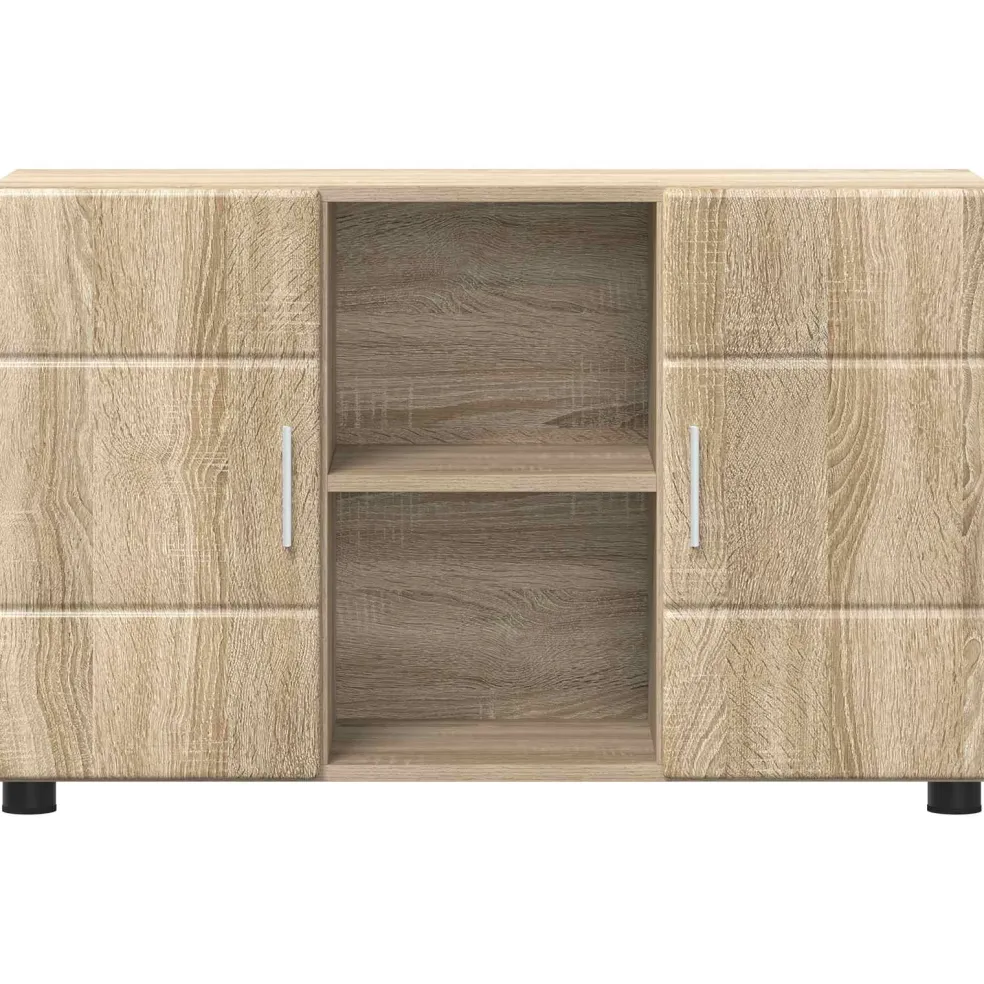 vidaXL Dressoir FLORIN 88,5 x 30,5 x 55,5 cm Sonoma Eiken Bewerkt hout