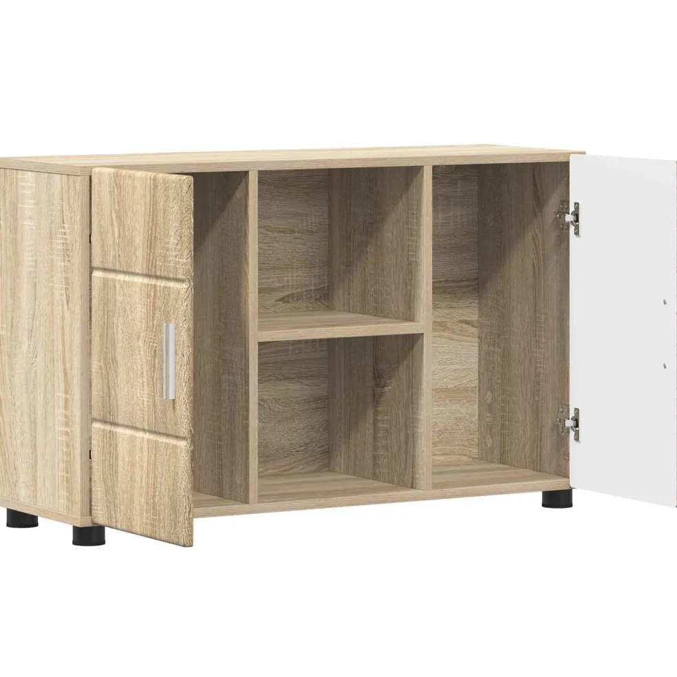 vidaXL Dressoir FLORIN 88,5 x 30,5 x 55,5 cm Sonoma Eiken Bewerkt hout