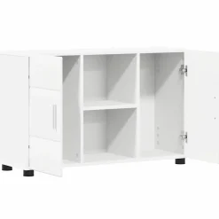 vidaXL Dressoir FLORIN 88,5 x 30,5 x 55,5 cm Wit Bewerkt hout