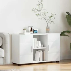 vidaXL Dressoir FLORIN 88,5 x 30,5 x 55,5 cm Wit Bewerkt hout